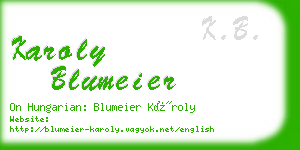 karoly blumeier business card